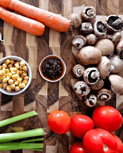 Sopa vegana de garbanzos y champiñones Klishi