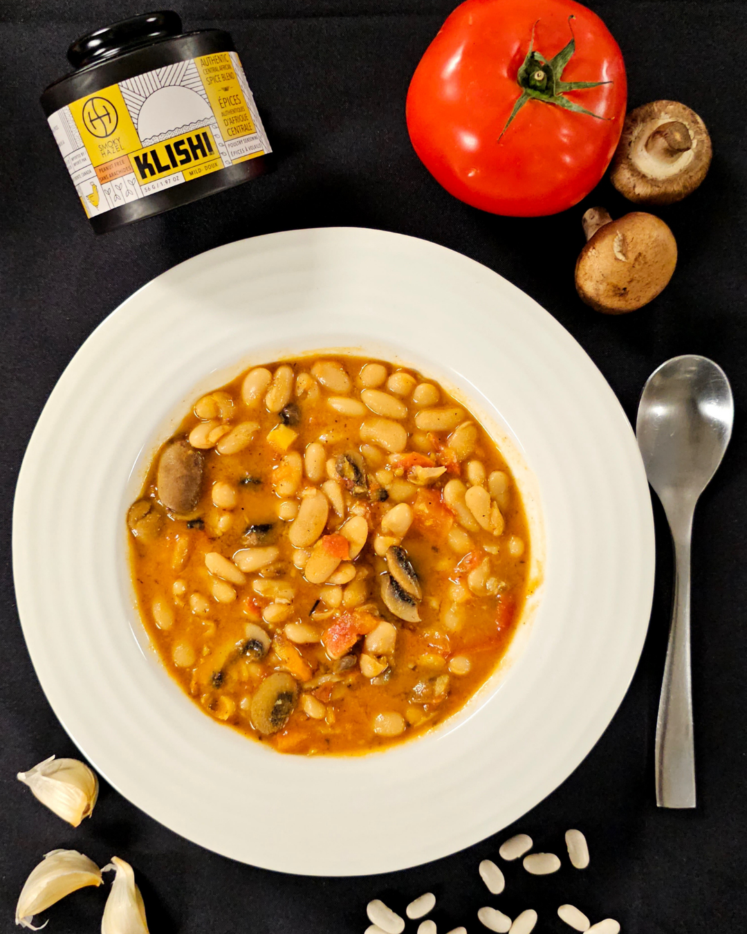Sopa Klishi De Champiñones Y Frijoles Blancos